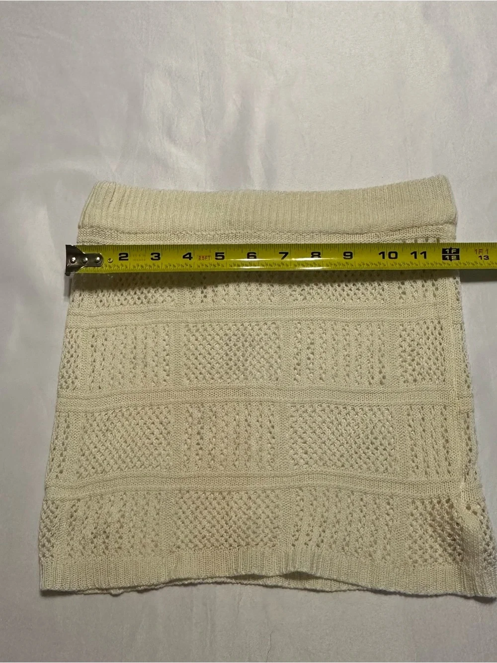 Strapless cream  Knit Crop Top - Tube Style